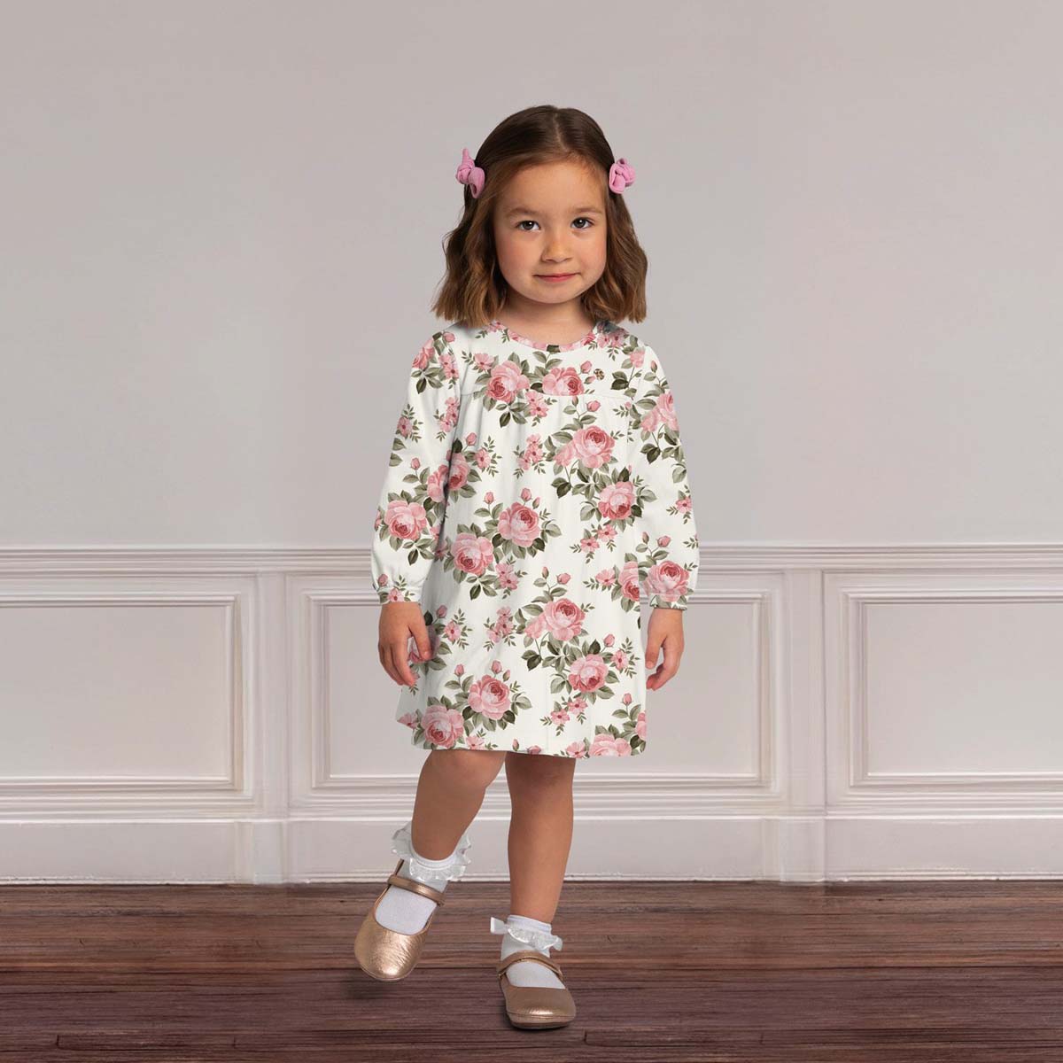 Vestido Manga Larga Milon Floral para Beb&eacute; Ni&ntilde;a image number null