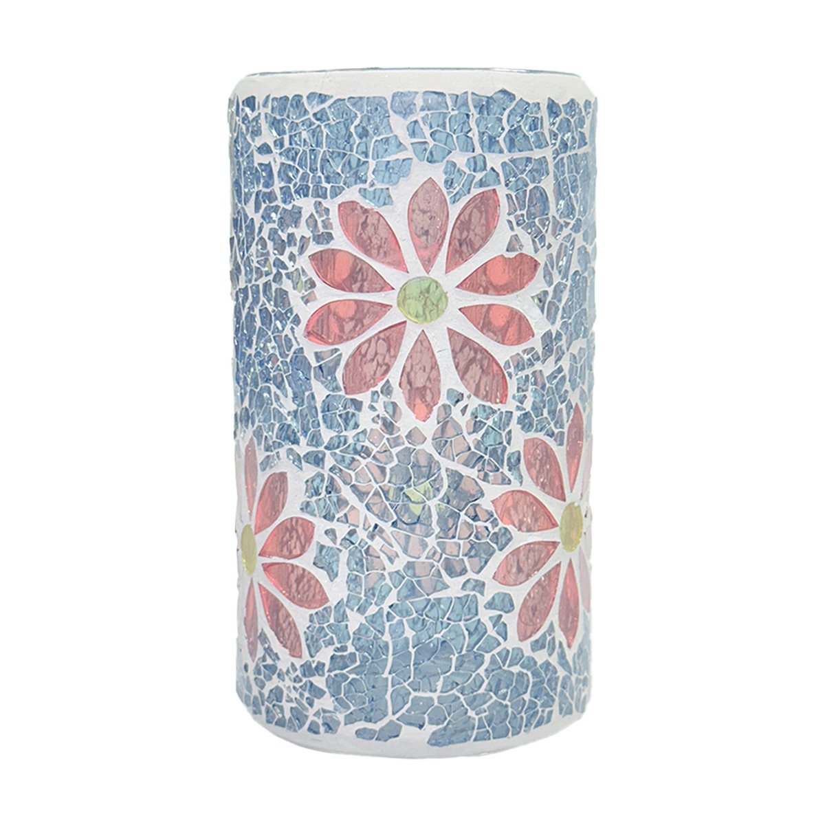 Candelero Vintage Home Glass Blue Flower image number null