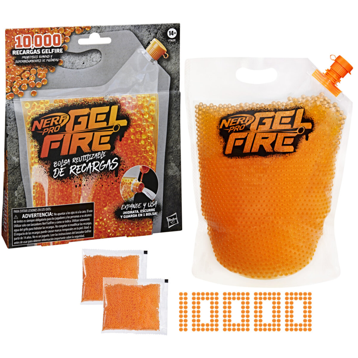 Bolsa Reutilizable Nerf Pro Gelfire Capacidad para 5.000 Recargas Hasbro image number null