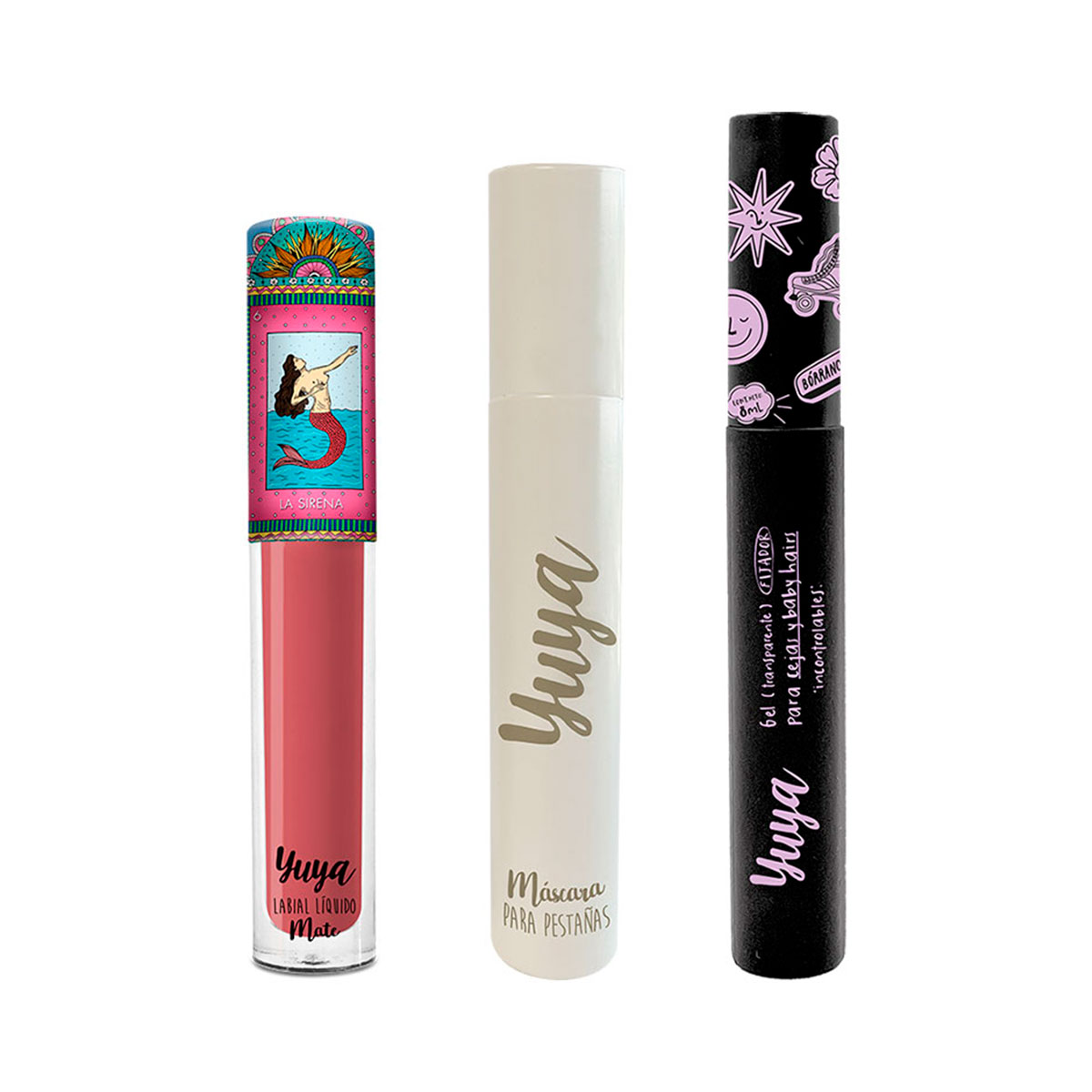 Set Yuya Mascara de pesta&ntilde;as 10 aceites + labial sirena + gel de cejas image number null