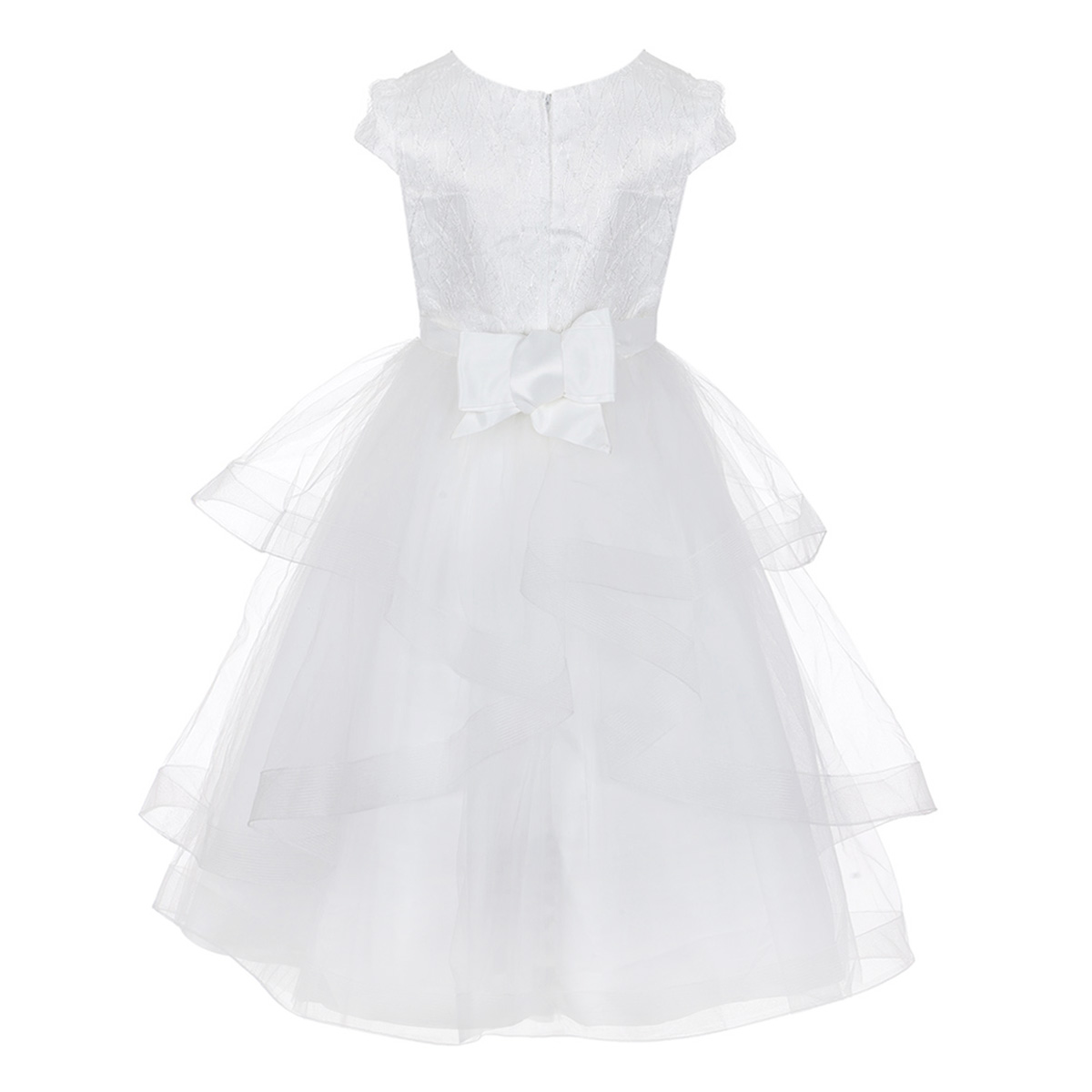 Vestido de Ceremonia Gentii Blanco con Aplicaci&oacute;n Lentejuelas para Ni&ntilde;a image number null