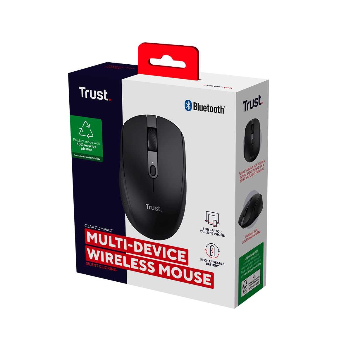 Mouse Inal&aacute;mbrico Multidispositivo Recargable Negro Trust 24819 image number null