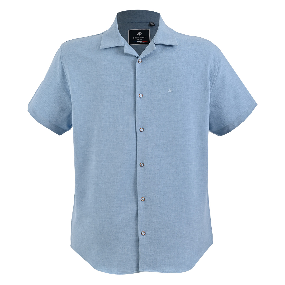 Guayabera Lisa Michel Blanc Manga Corta para Hombre Plus image number null