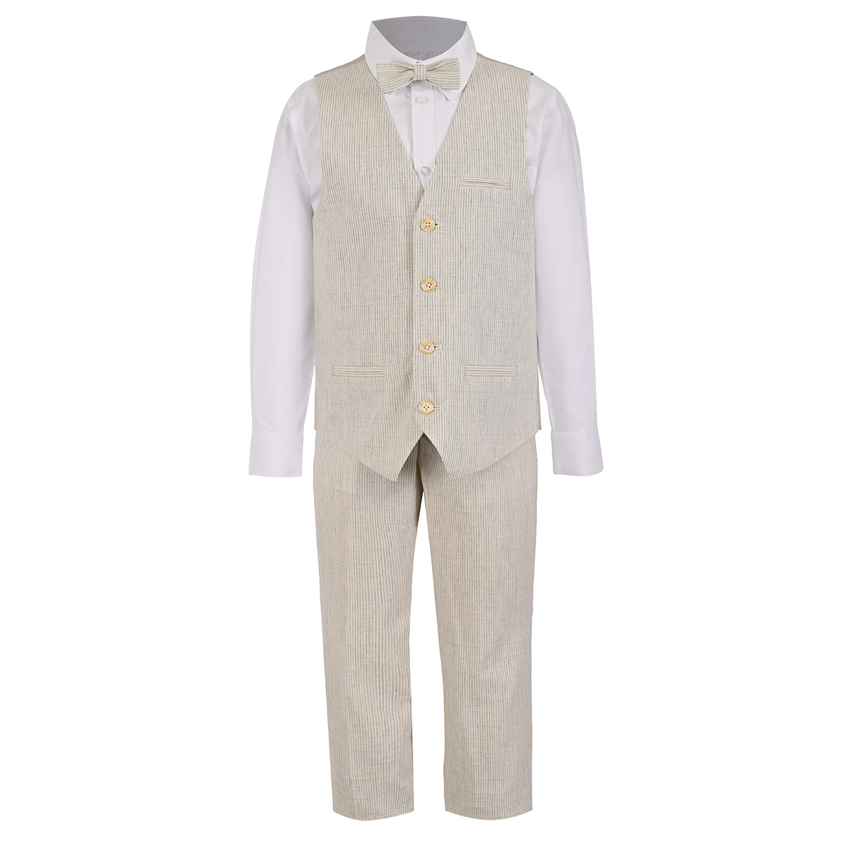 Coordinado 3 Piezas Oscar Collection Rayas Kaki con Mo&ntilde;o para Ni&ntilde;o image number null