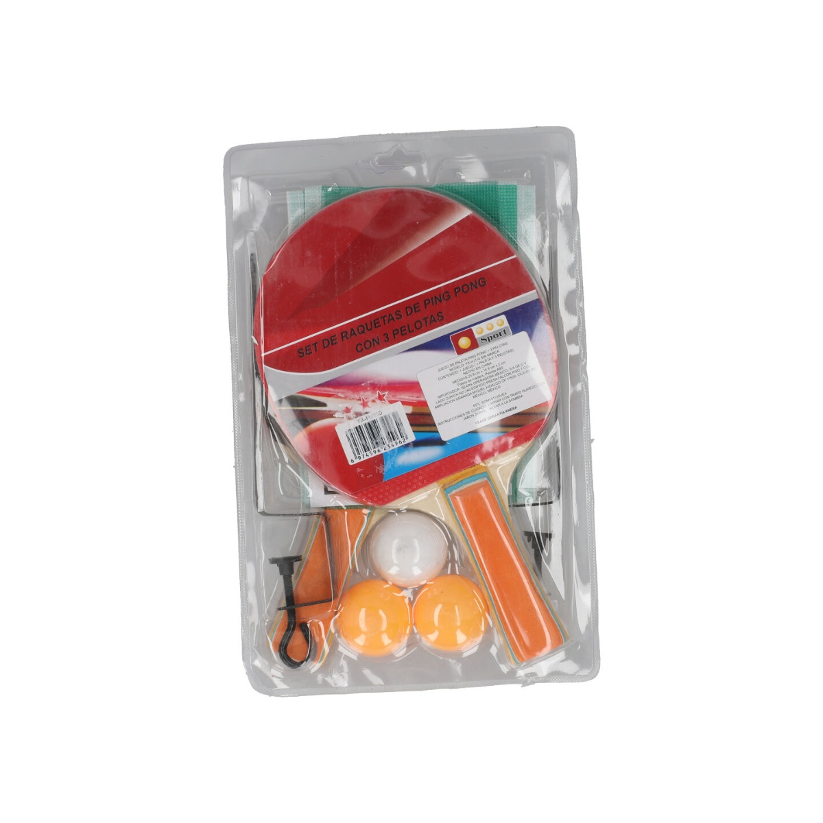 Set de paleta y 3 pelotas Ping Pong Modelo image number null