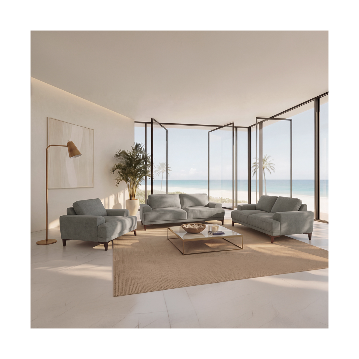 Love Seat Labum Gris Boal image number null
