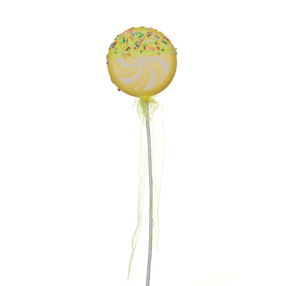 Colgante Navide&ntilde;o Paleta Amarilla Con Chispas 40Cm image number null