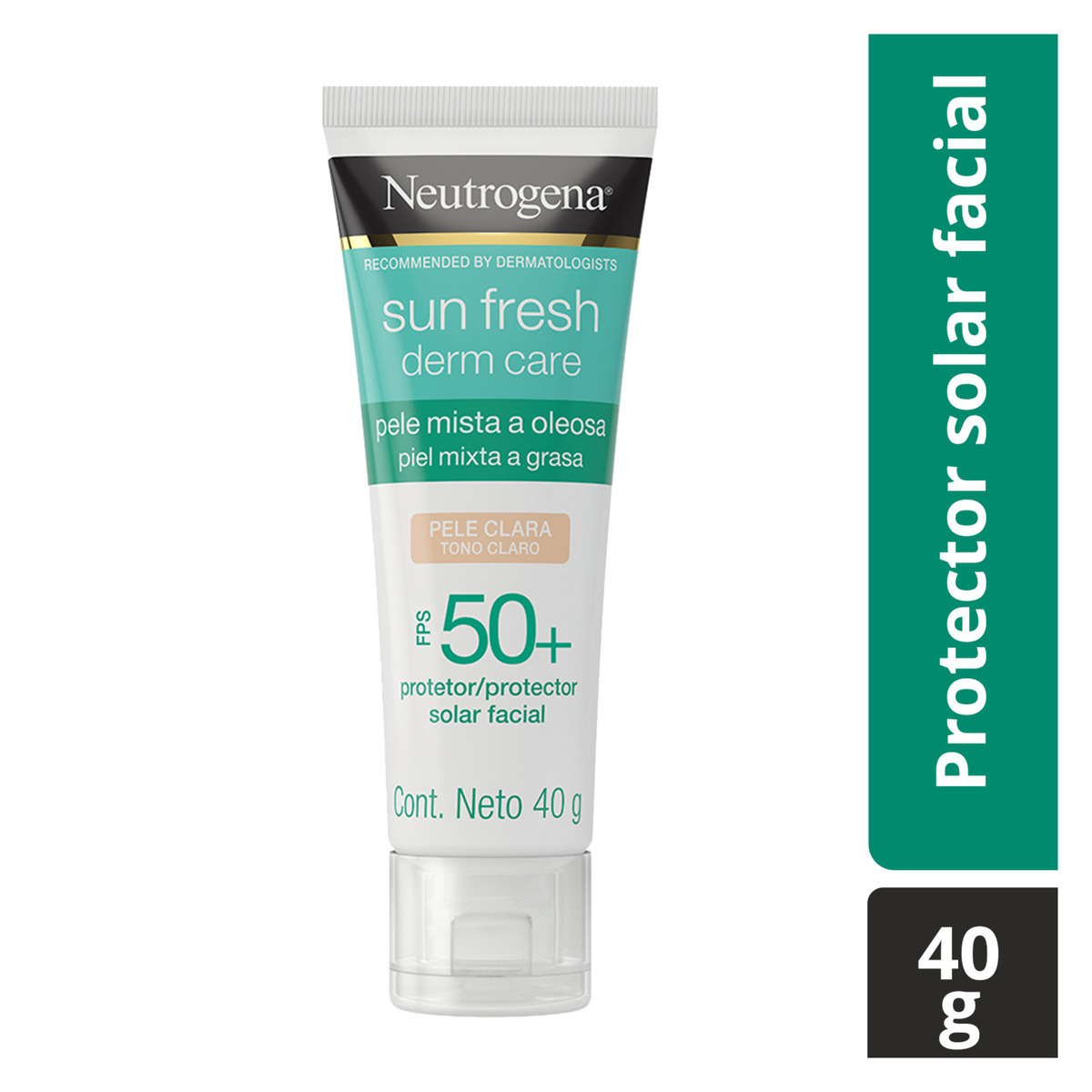 Neutrogena Protector Solar Facial Tono Claro Sun Fresh Derm Care Niacinamida FPS50+ 40g image number null