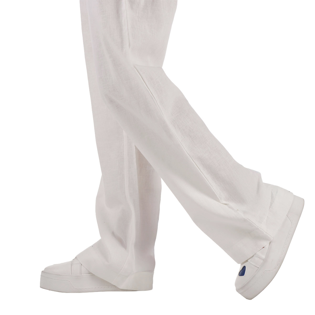 Pantal&oacute;n de Lino Pierna Ancha Tiro Medio Lifestyler Mujer image number null