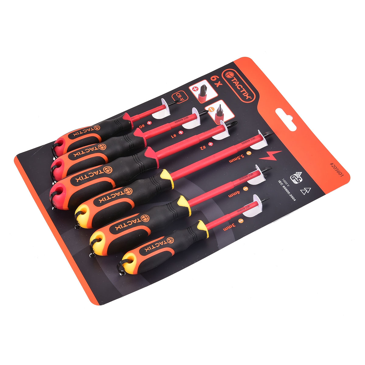 Set 6 Desarmadores Aislados Profesional Electricista Ergon&oacute;micos Tactix image number null