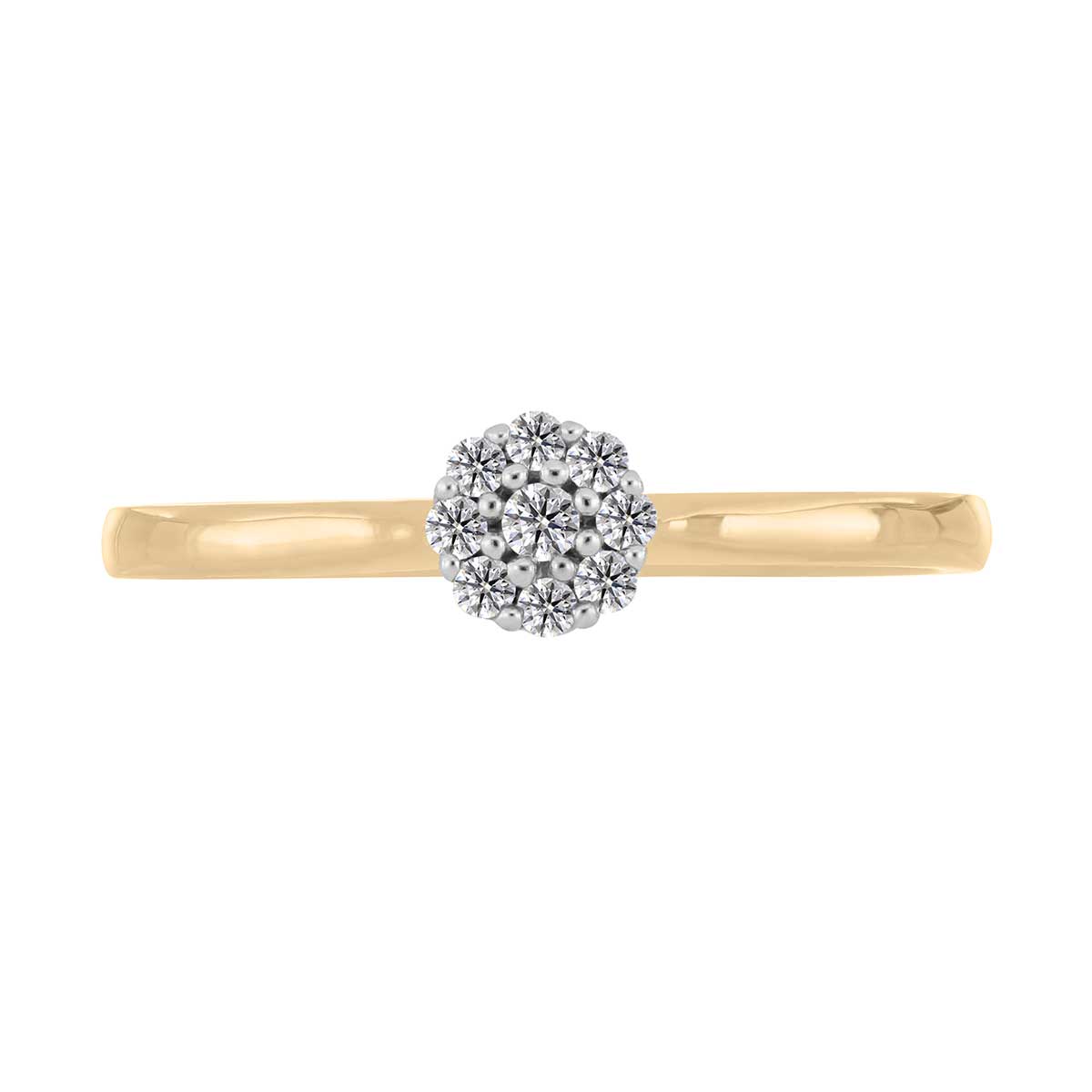 Solitario Roseta Oro Amarillo 14K y 0.10 ct Diamante Romanza image number null