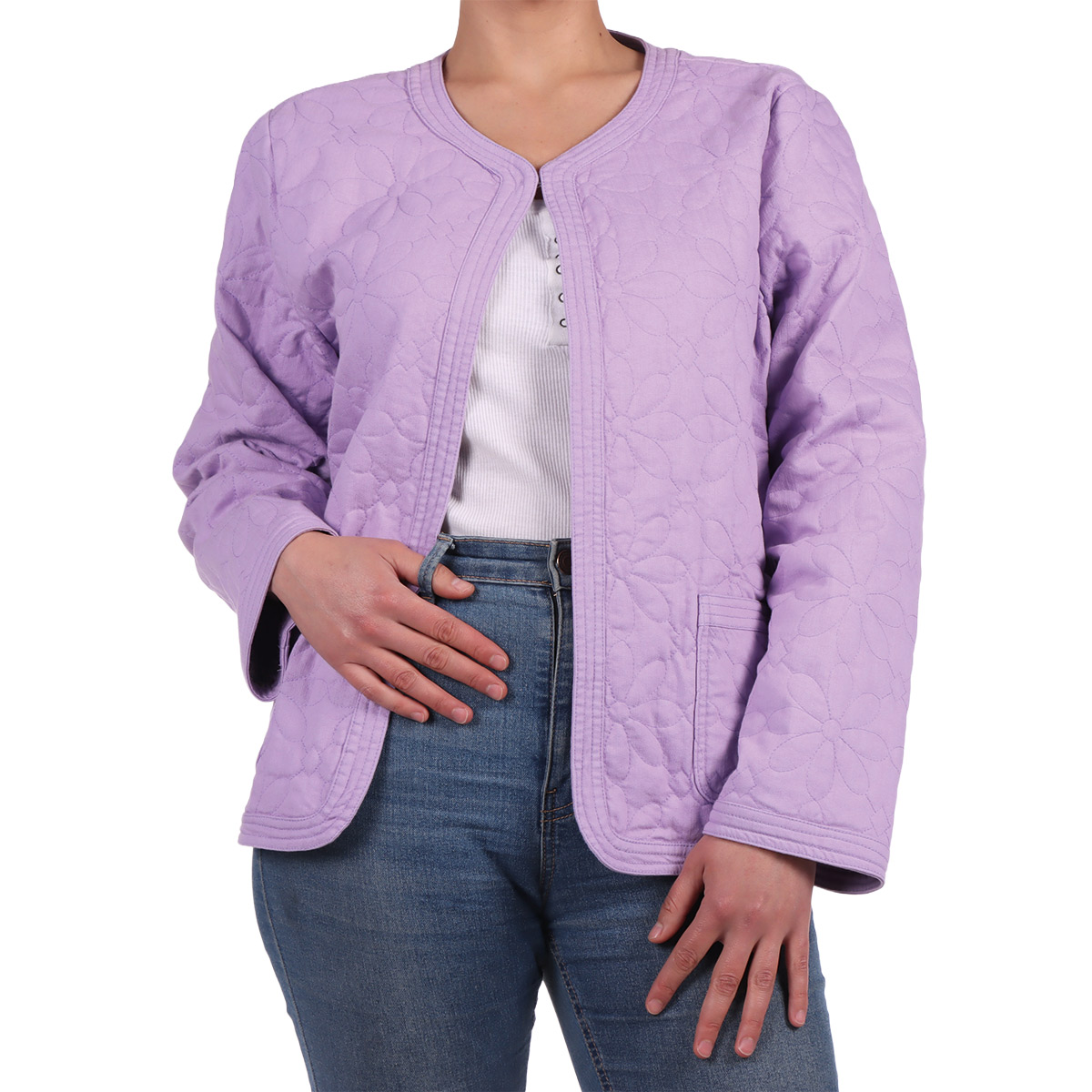 Chamarra Ligera Floral Capitonado Alfred Dunner para Mujer image number null