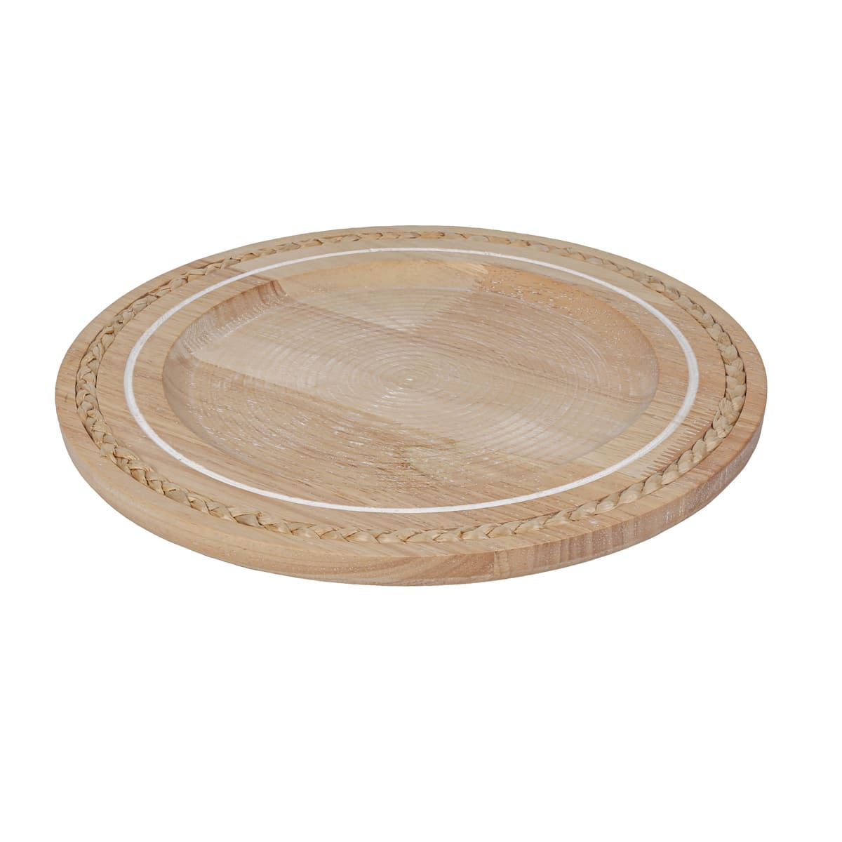 Plato Base Wood Rim Vintage Home image number null