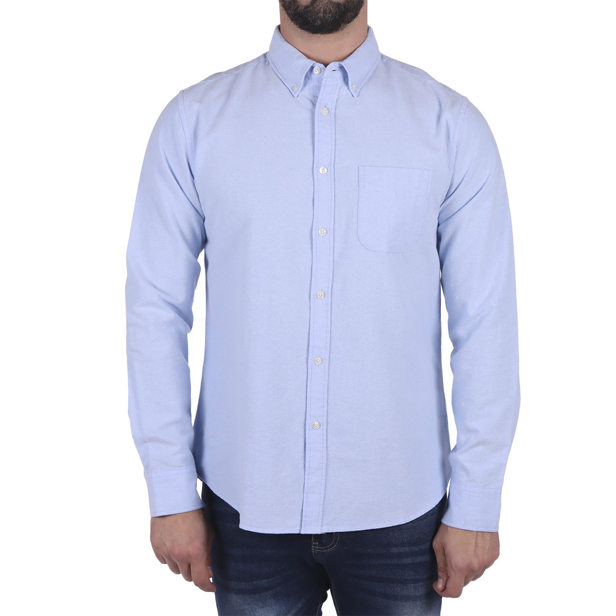 Camisa Oxford Manga Larga Dise&ntilde;o Liso Jeanius para Hombre image number null