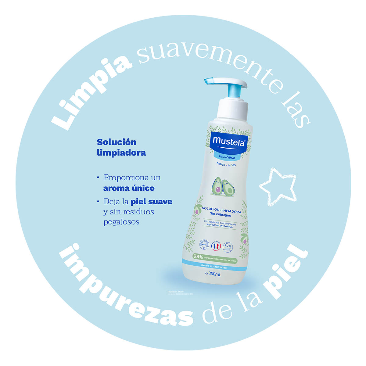 Mustela Soluci&oacute;n Limpiadora sin Enjuague 300Ml image number null
