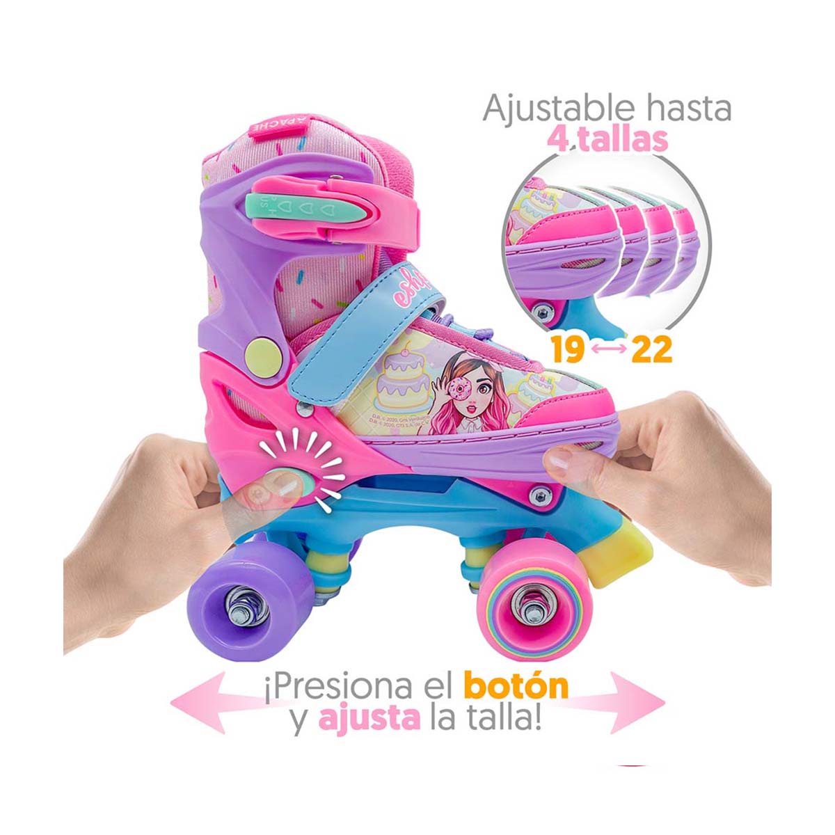 Patines Ajustables Quad Mis Pastelitos Flying Wheel image number null