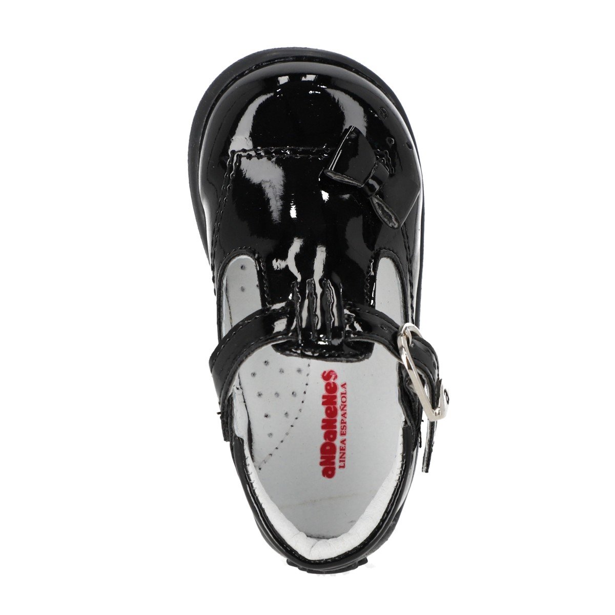 Zapato Traba T en Charol Andanenes Negro Ajuste Hebilla para Beb&eacute; Ni&ntilde;a image number null