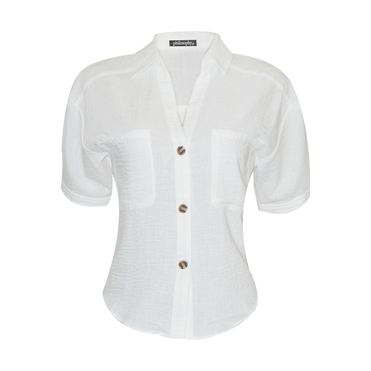 Blusa Manga Corta Con Bolsillos Philosophy Petite Para Mujer Petite image number null