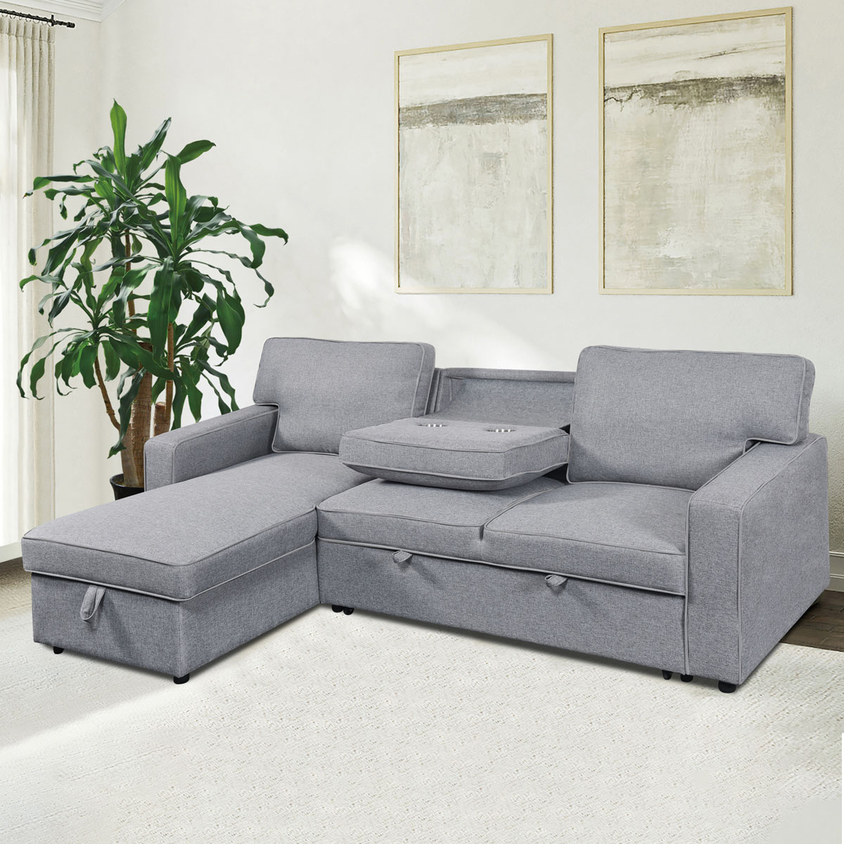 Sof&aacute; Cama Reversible Lenox Respaldo Abatible Lottus image number null