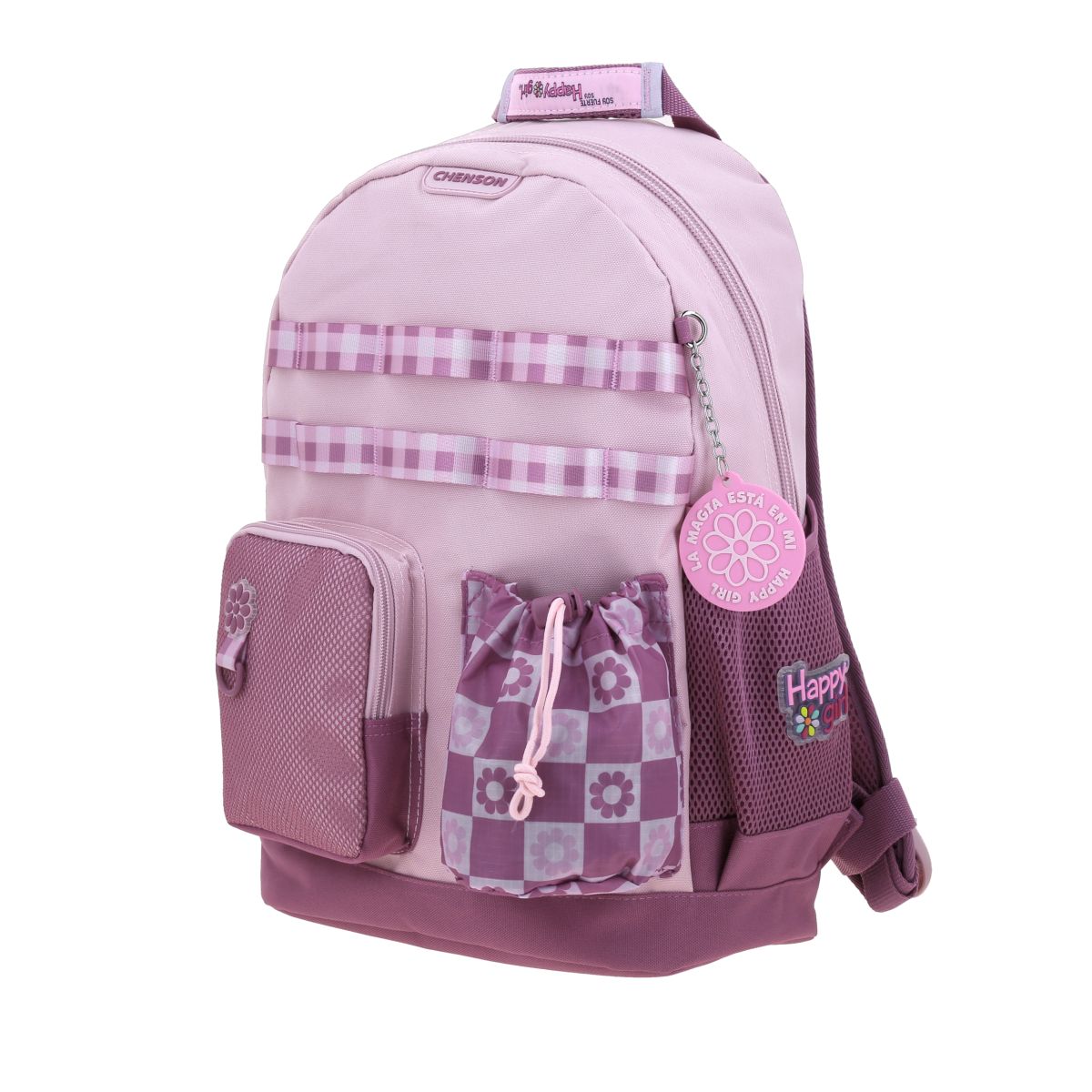 Mochila Grande Chenson Rosa Troc Happy Girl image number null