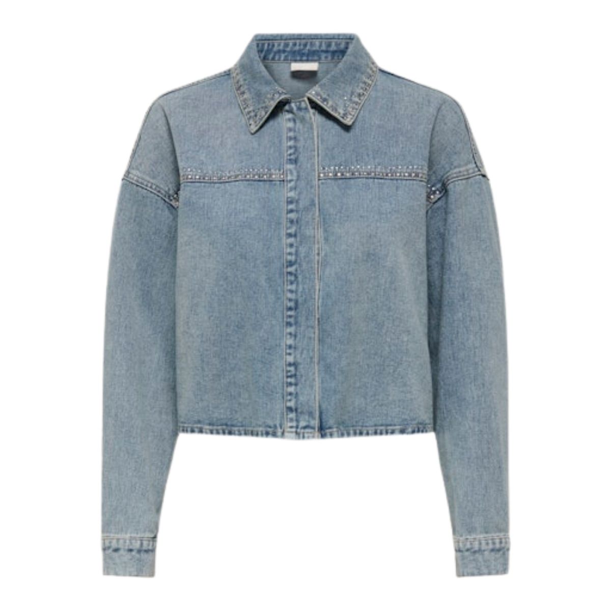 Chamarra demin cropped JDY para Mujer image number null
