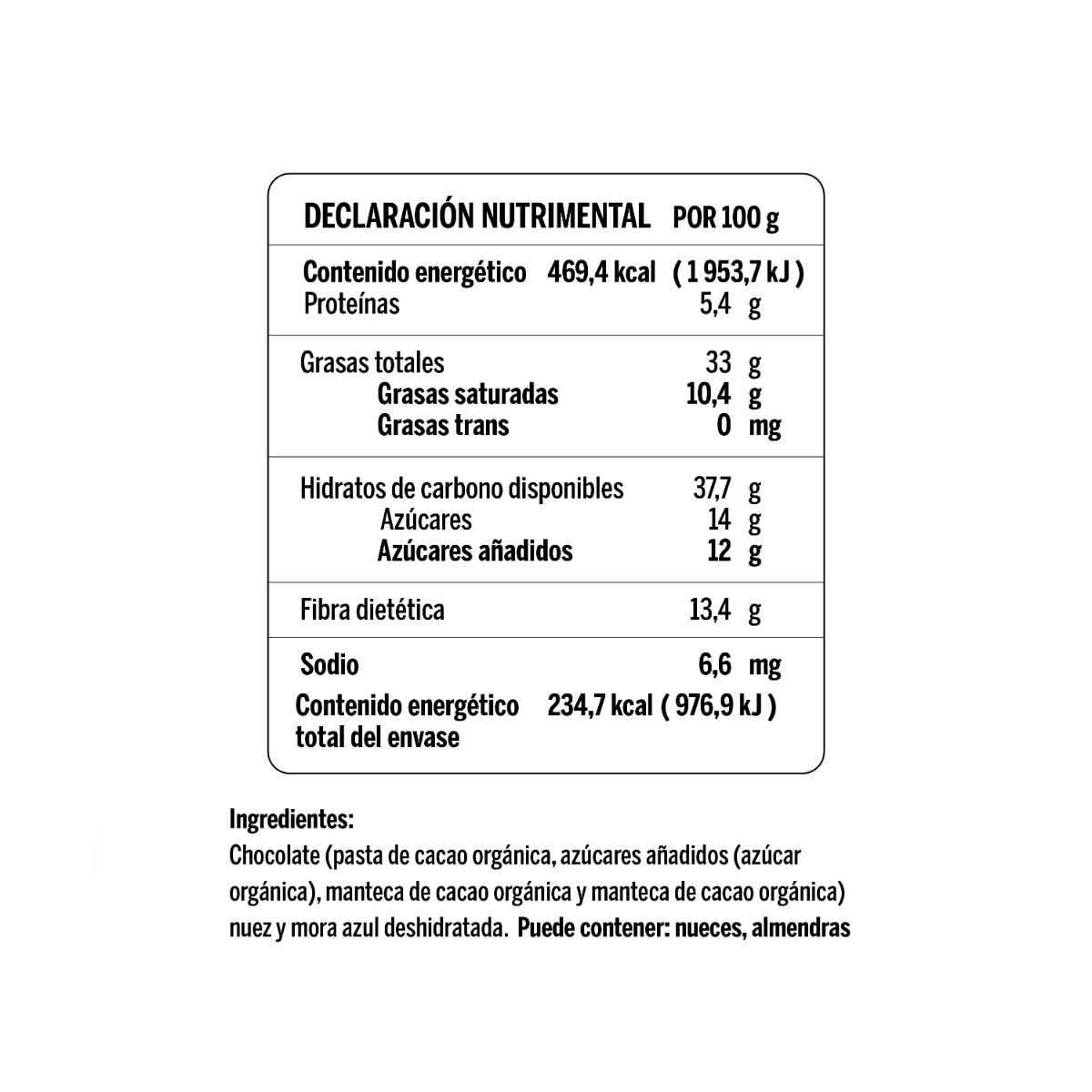 Mix De Moras Con Chocolate &Eacute;kole 50g image number null