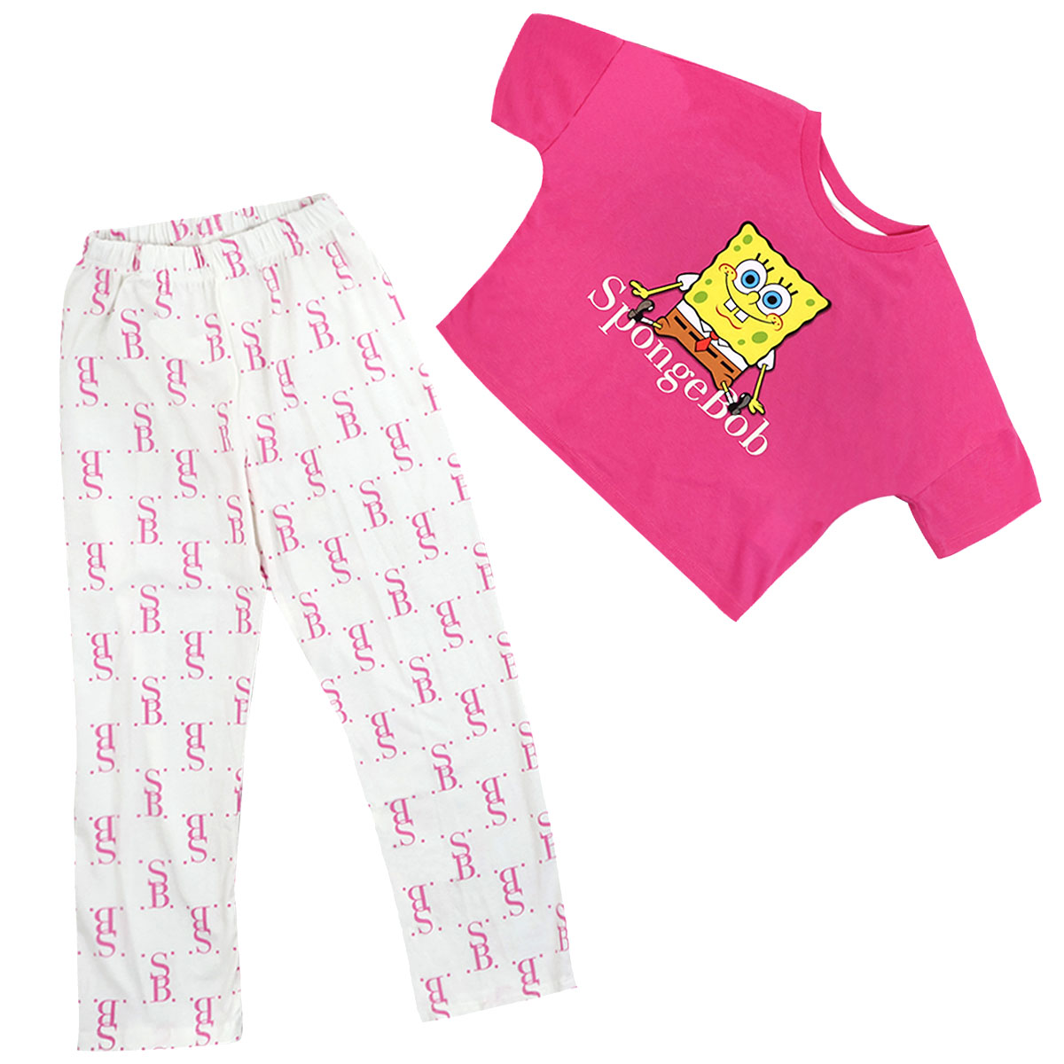 Pijama Manga Corta Bob Esponja para Ni&ntilde;a image number null