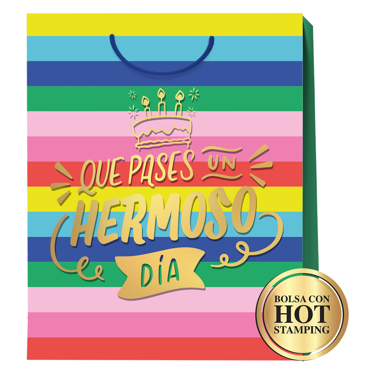 Bolsa de Regalo Grande Cumplea&ntilde;os con Hot Stamping Mate Varios Modelos 1 Pieza image number null