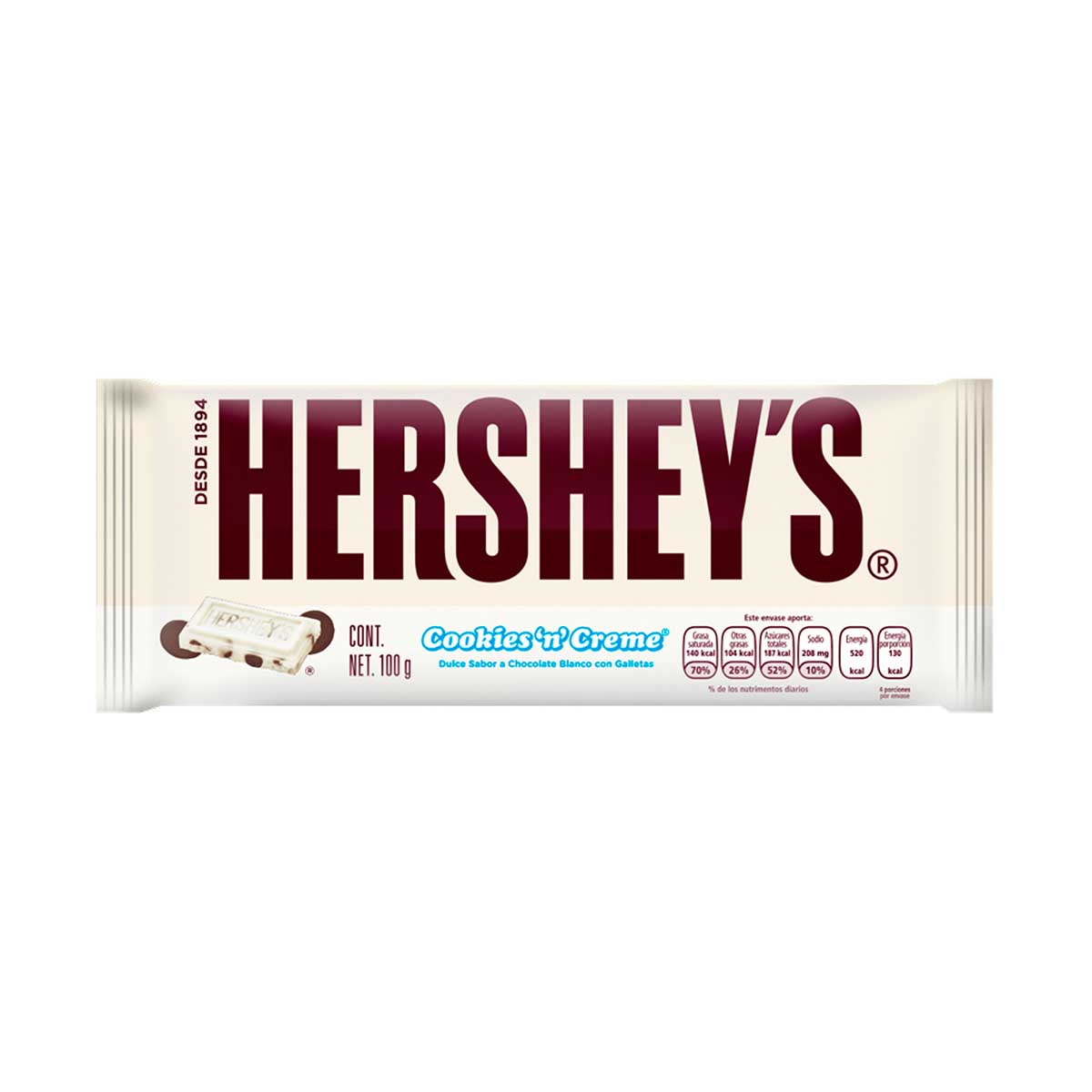 Barra De Hersheys Sabor Cookies And Creme 100 g image number null