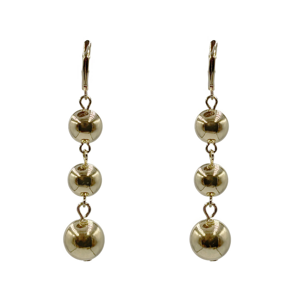 Aretes Bolas Lisas Dorado Aktuales Para Mujer image number null