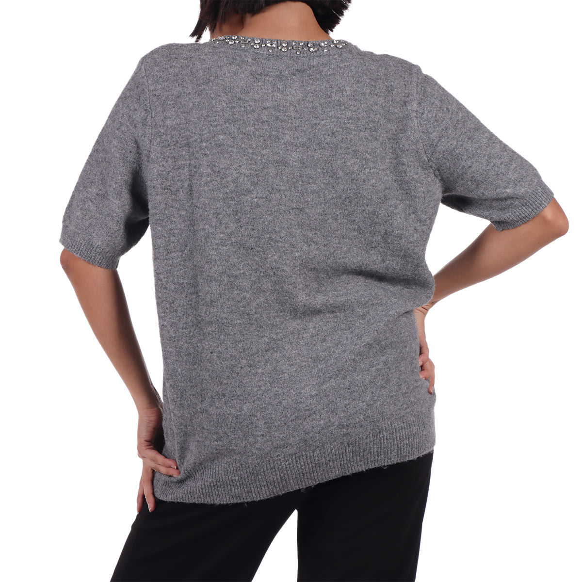 C&aacute;rdigan Manga Corta Cuello Pedrer&iacute;a Curvi Lifestyler Mujer image number null