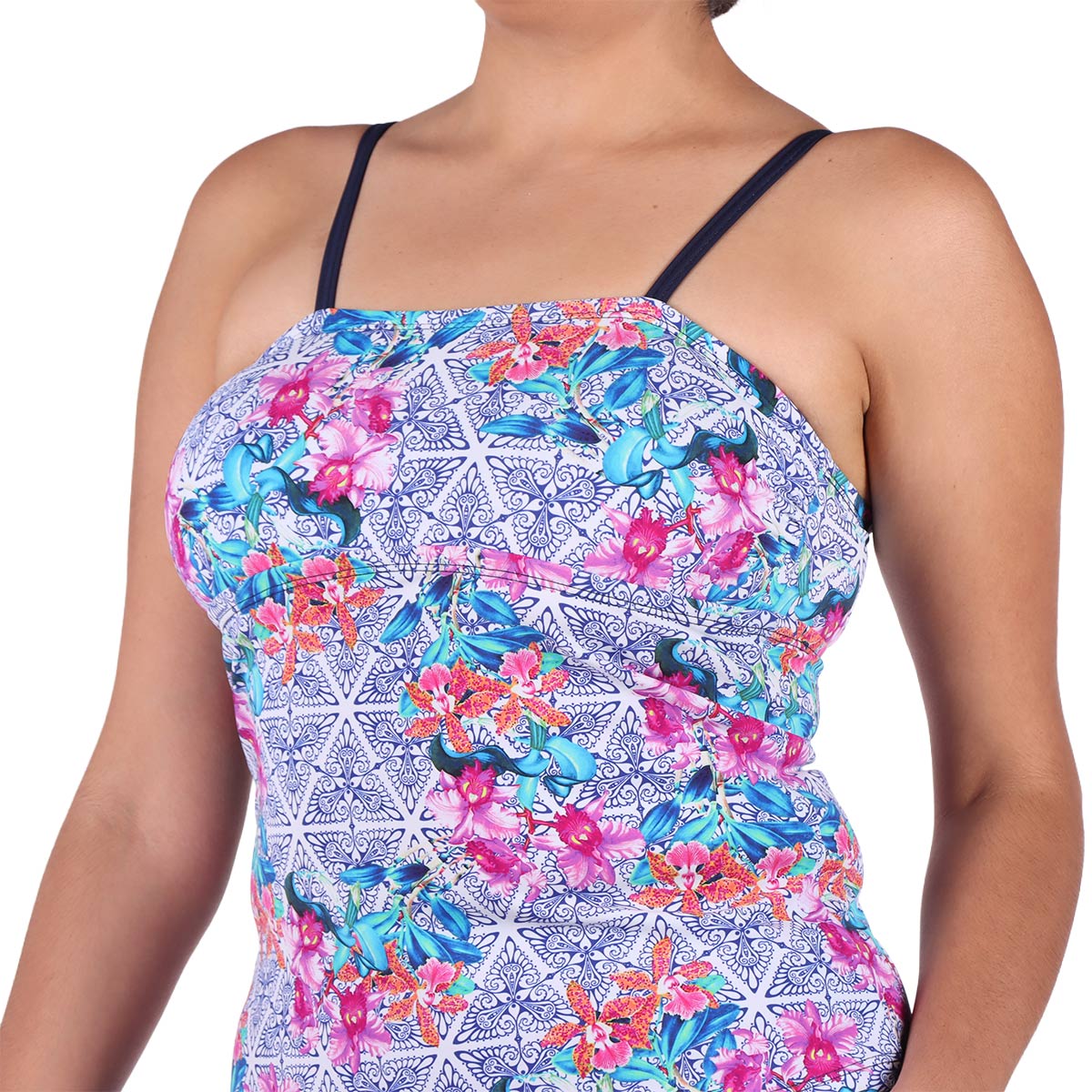 Traje de Ba&ntilde;o 2 Piezas Tankini Estampado Floral Okidow Mujer image number null