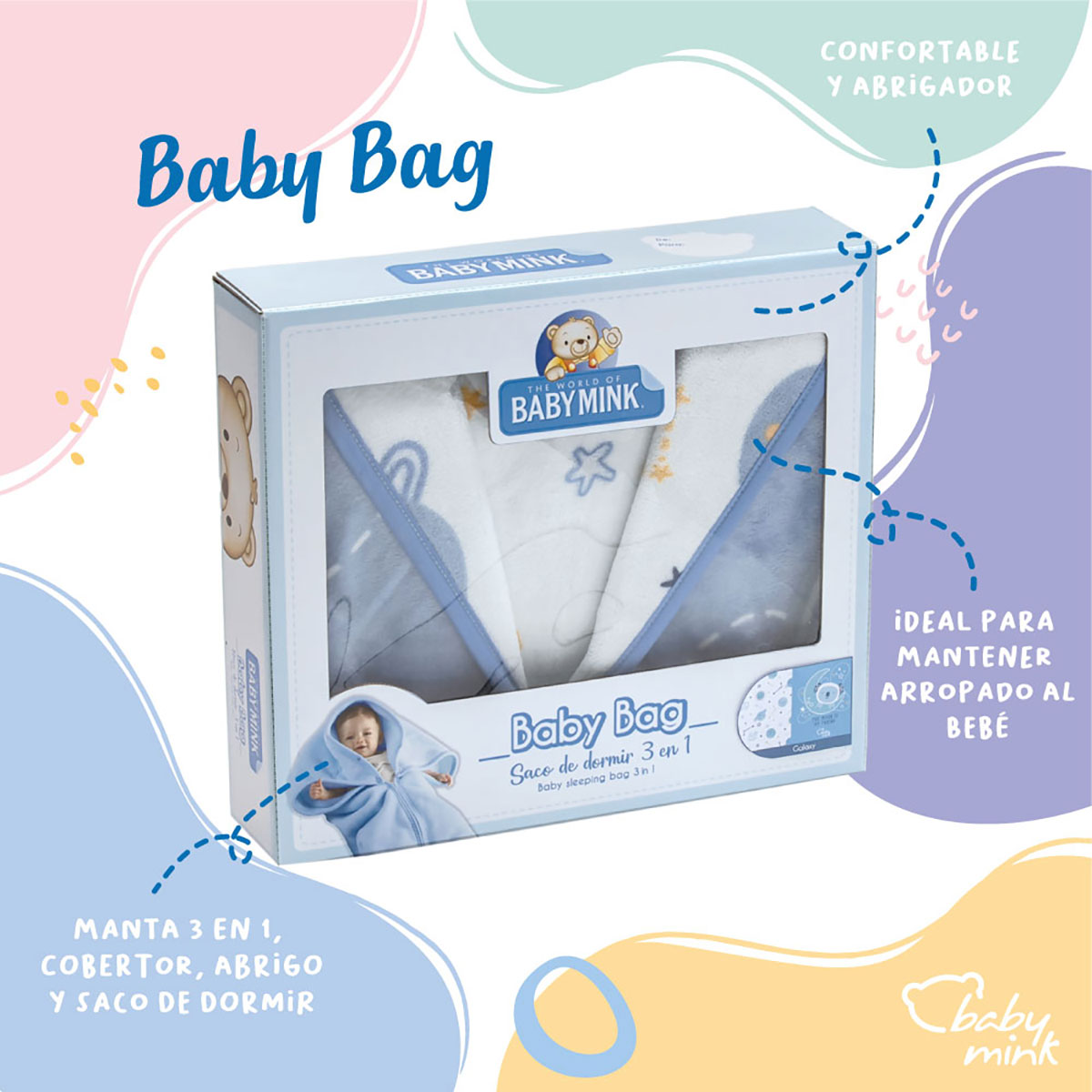 Cobertor Baby Bag de Doble Vista Baby Mink image number null