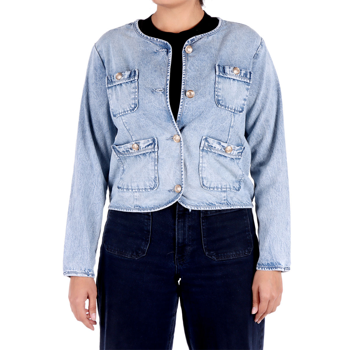 Saco de Mezclilla con Botones Arqueology para Mujer image number null
