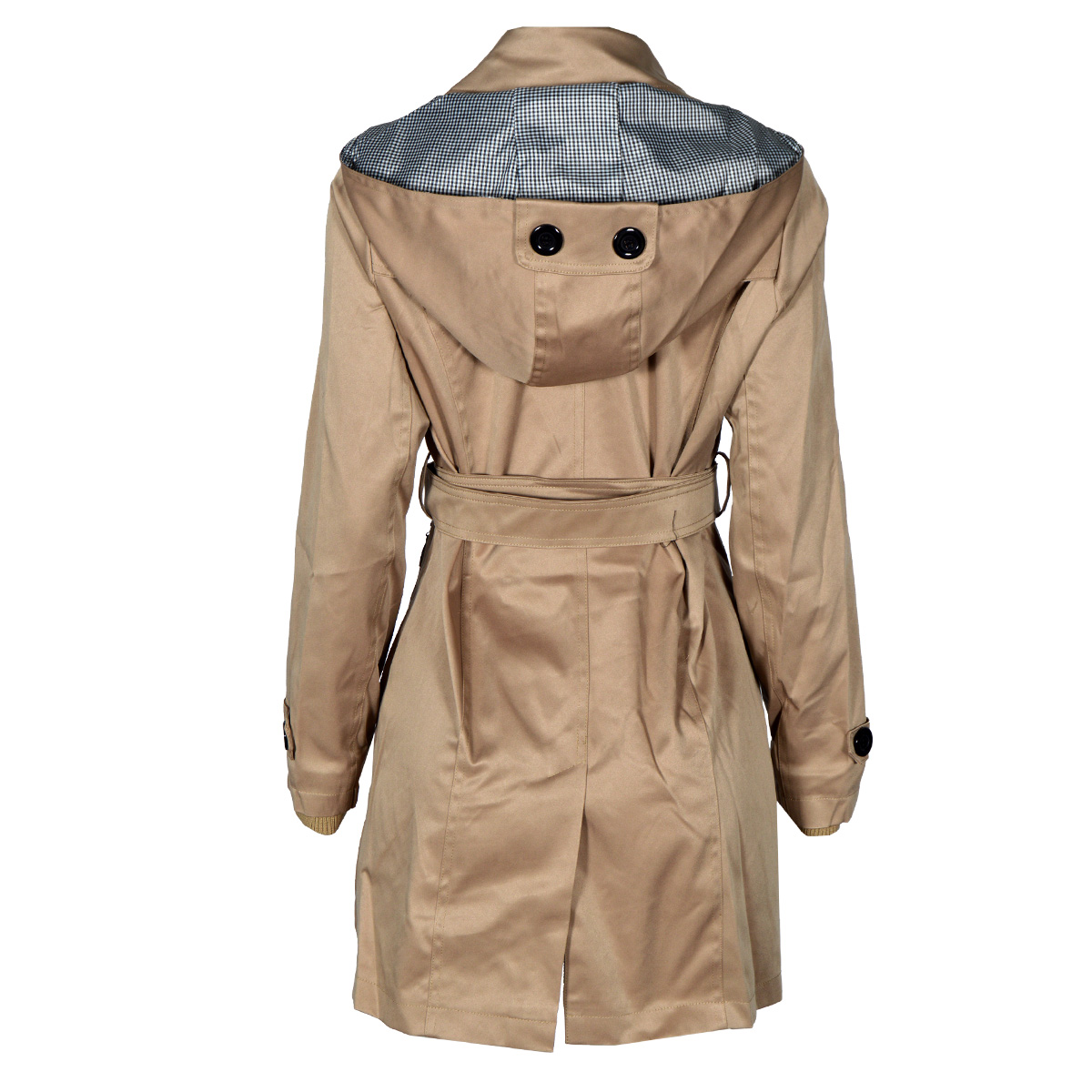 Gabardina Con Solapa Y  Cinturon Davinchy Para Mujer Casual image number null