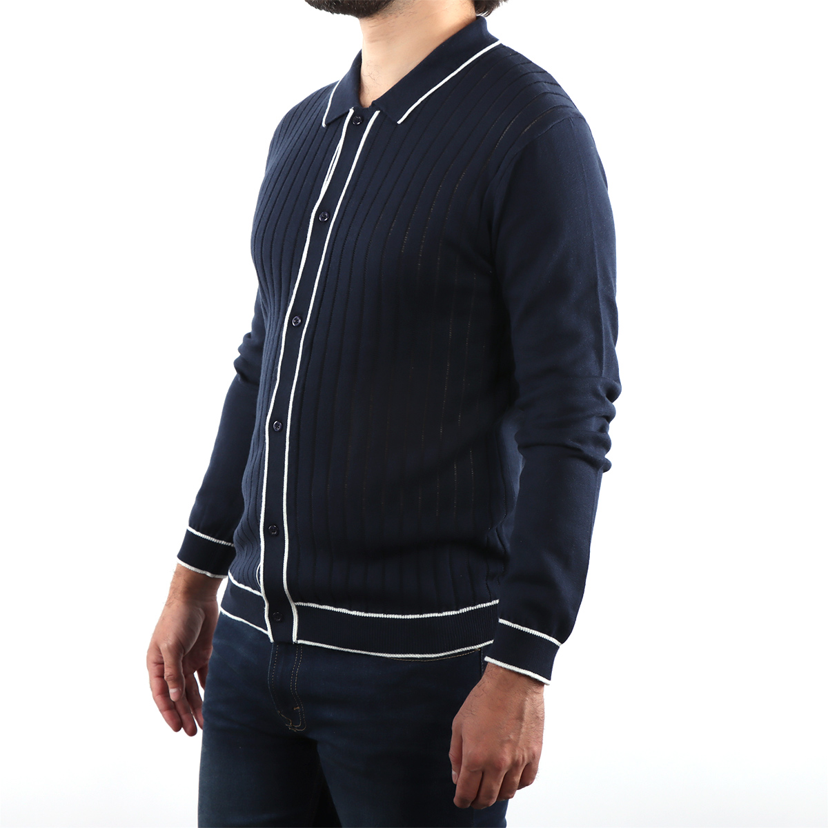 Su&eacute;ter Estilo Cardigan Textura Acanalada JNS para Hombre image number null
