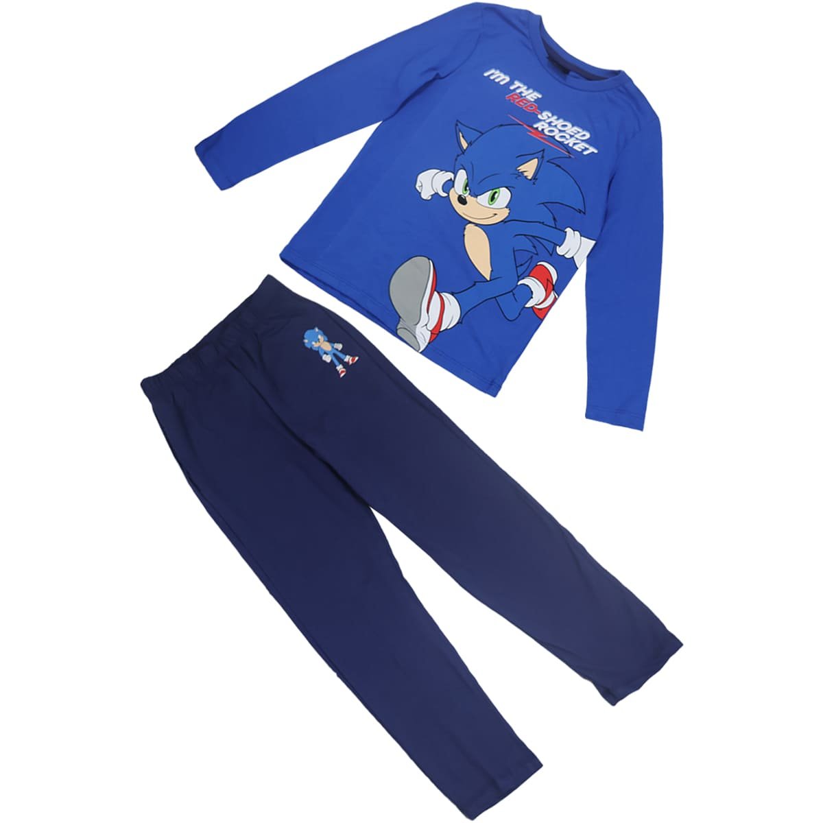 Pijama de Playera Manga Larga y Pantal&oacute;n Dise&ntilde;o Sonic para Ni&ntilde;o image number null