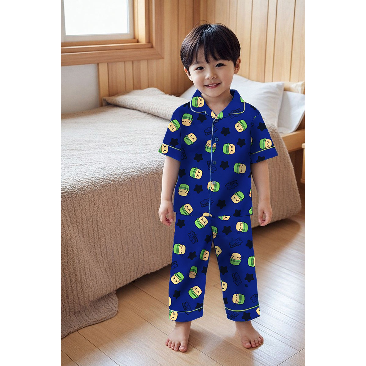 Pijama Azul Manga Corta Stumble Guys con Pantal&oacute;n para Ni&ntilde;o image number null