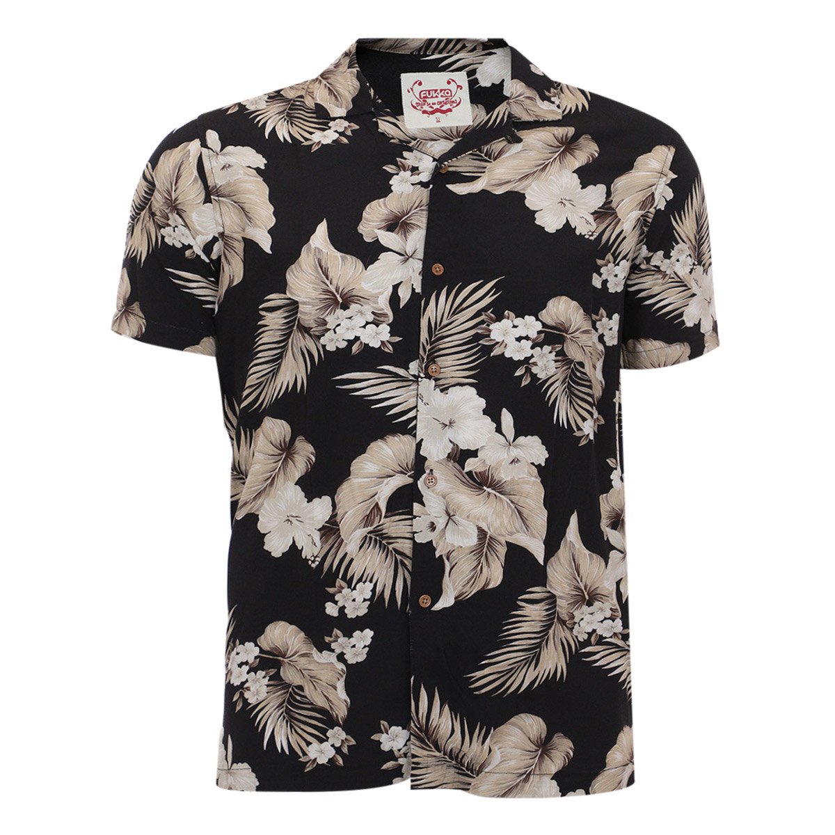 Camisa Estampado Flores Manga Corta Fukka para Hombre Plus image number null