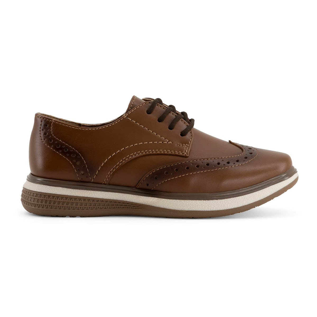 Zapato Casual Andrea Caf&eacute; Con Agujeta para Ni&ntilde;o image number null