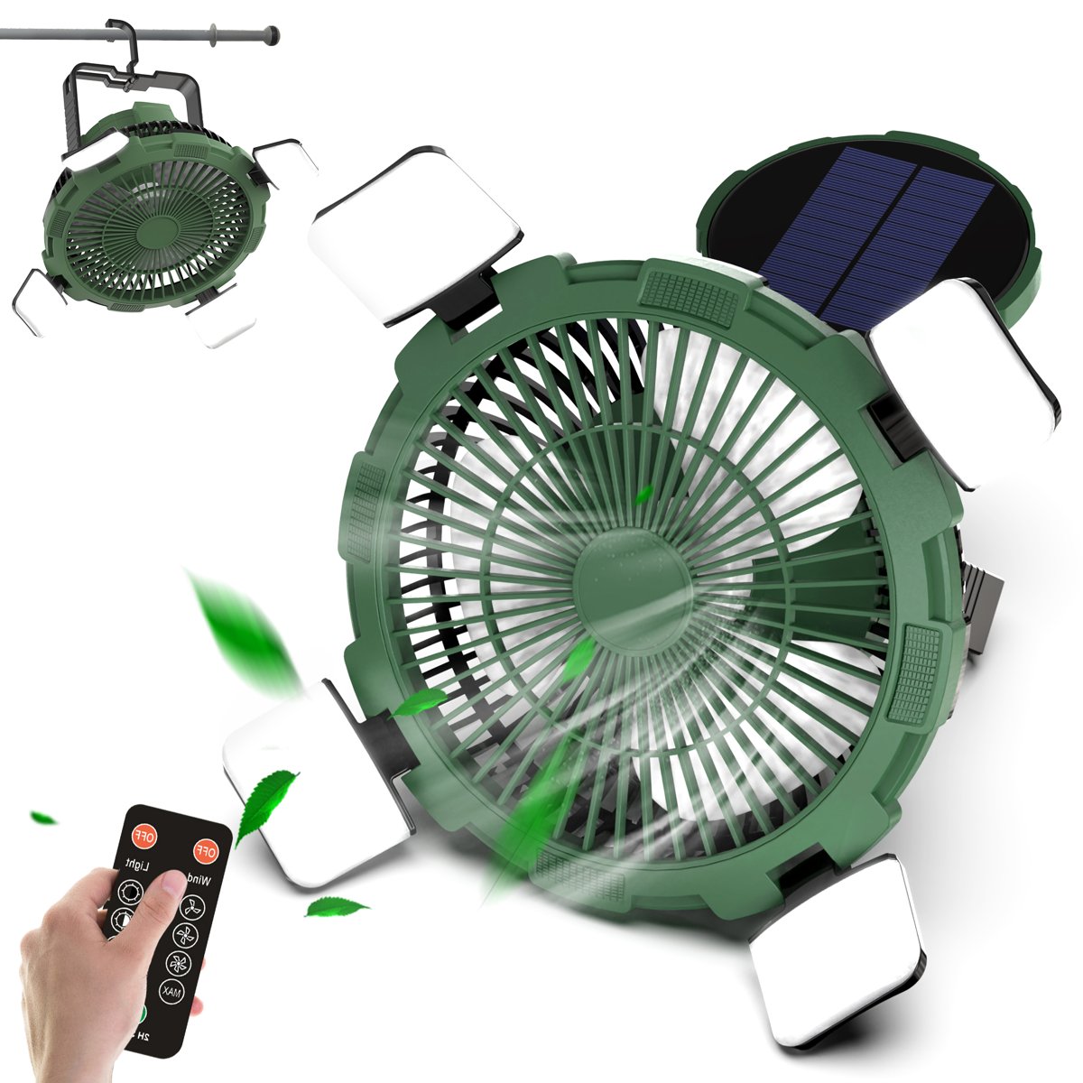 Ventilador Multifuncional con Lampara Solar image number null
