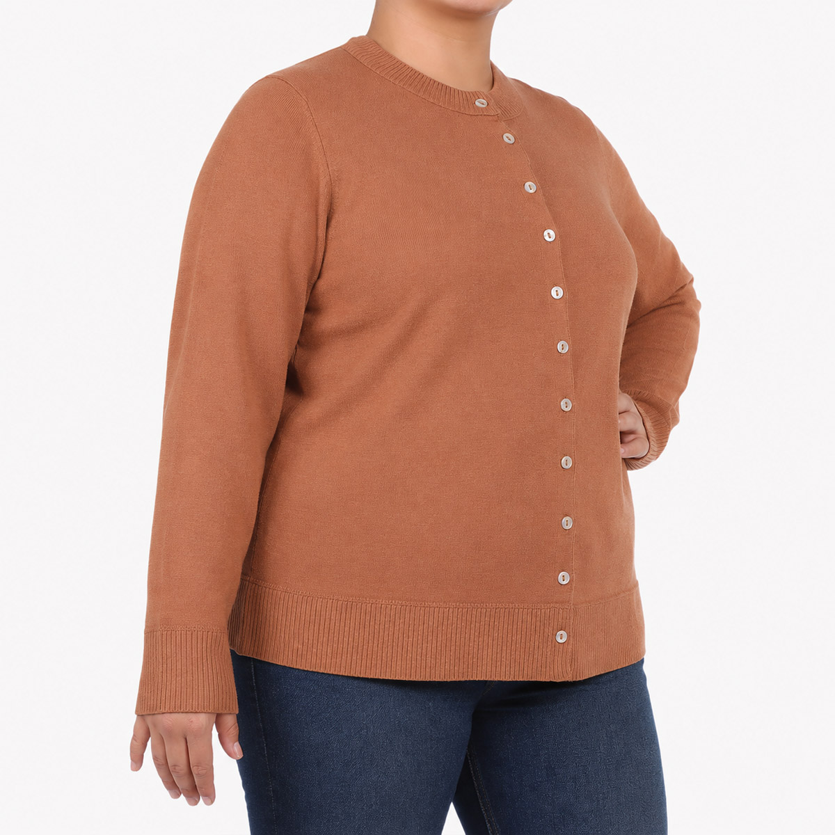 Su&eacute;ter Abierto con Botones Dex Plus para Mujer Curvy image number null