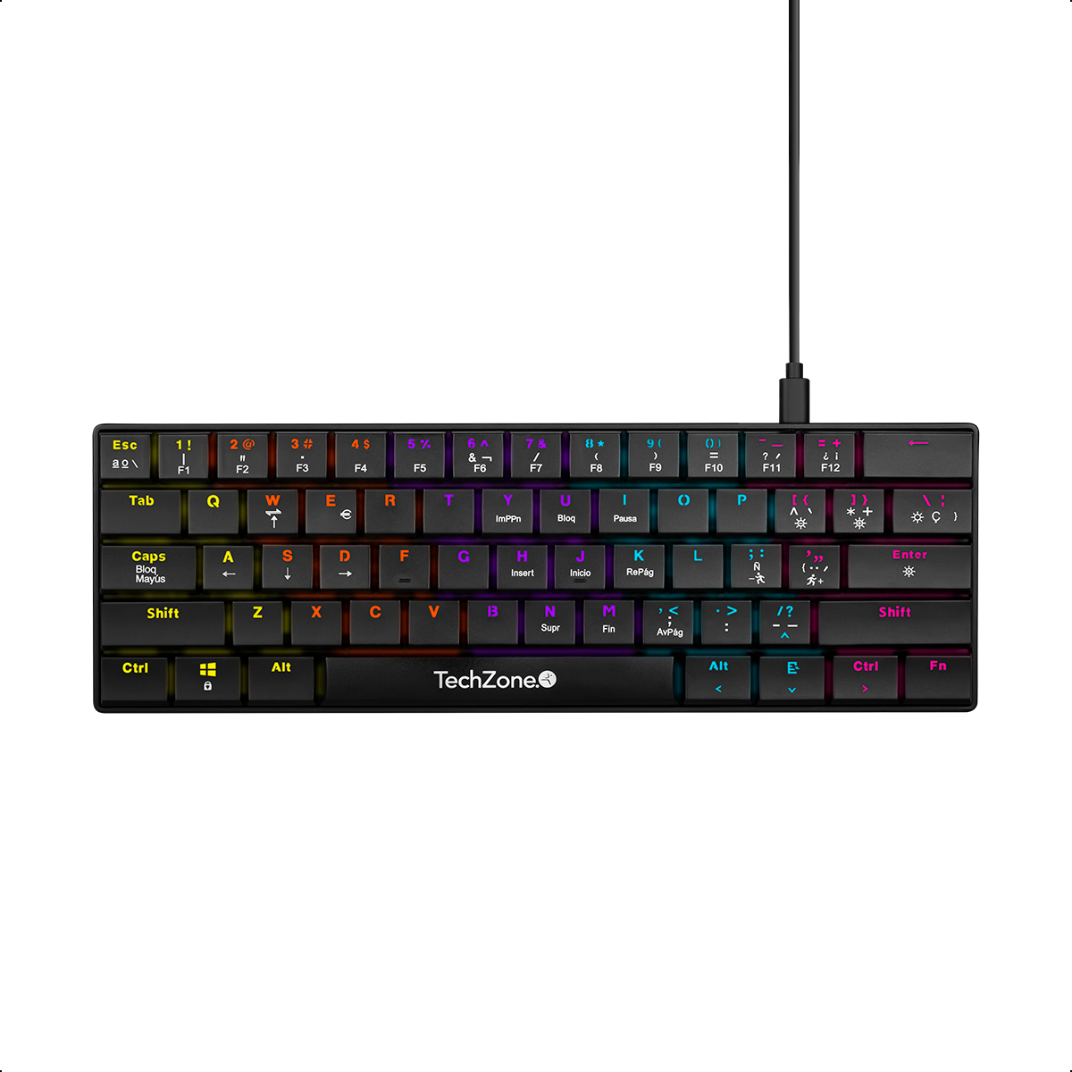 Teclado Al&aacute;mbrico Mecanico Techzone 61 Teclas image number null