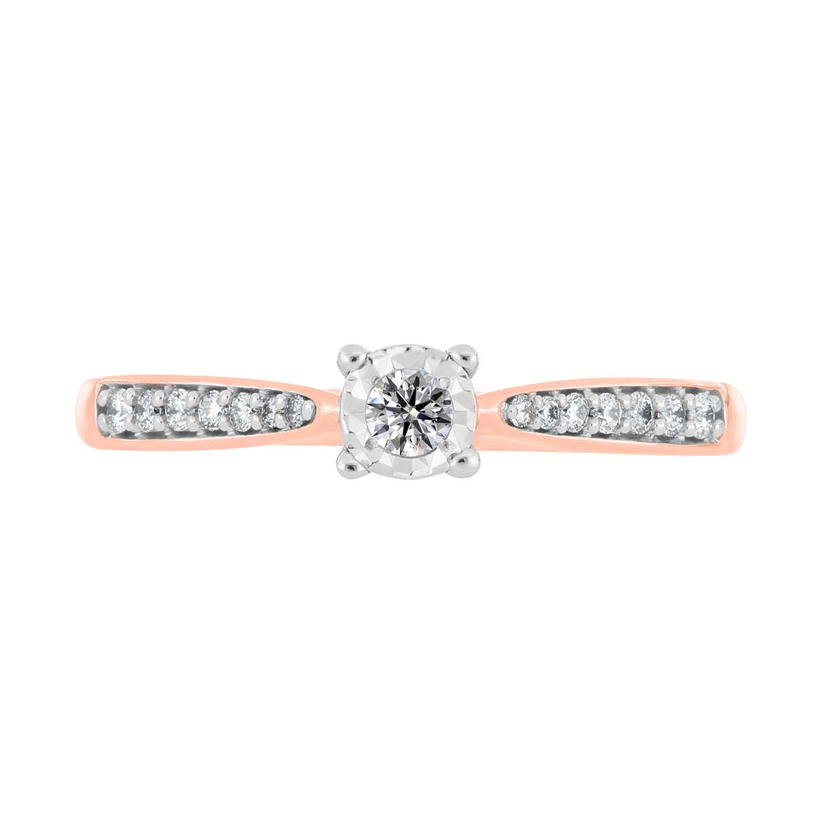 Solitario Oro Rosa 14K y 0.16 ct Diamante Romanza image number null