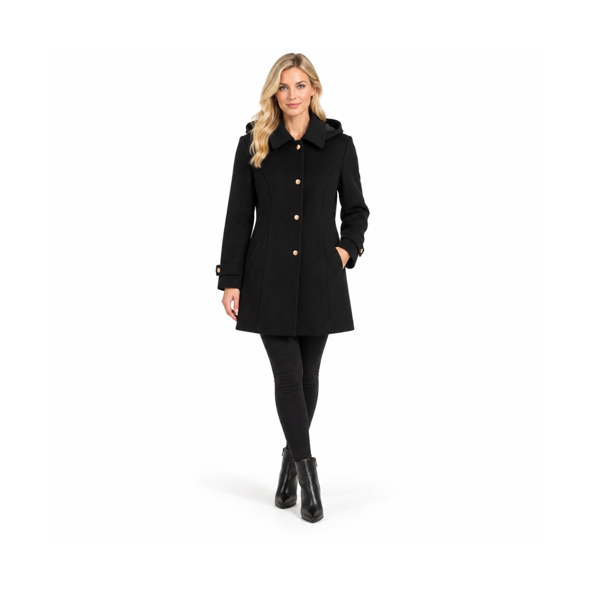 Abrigo Con Capucha Desmontable Jeanious Para Mujer Junior image number null