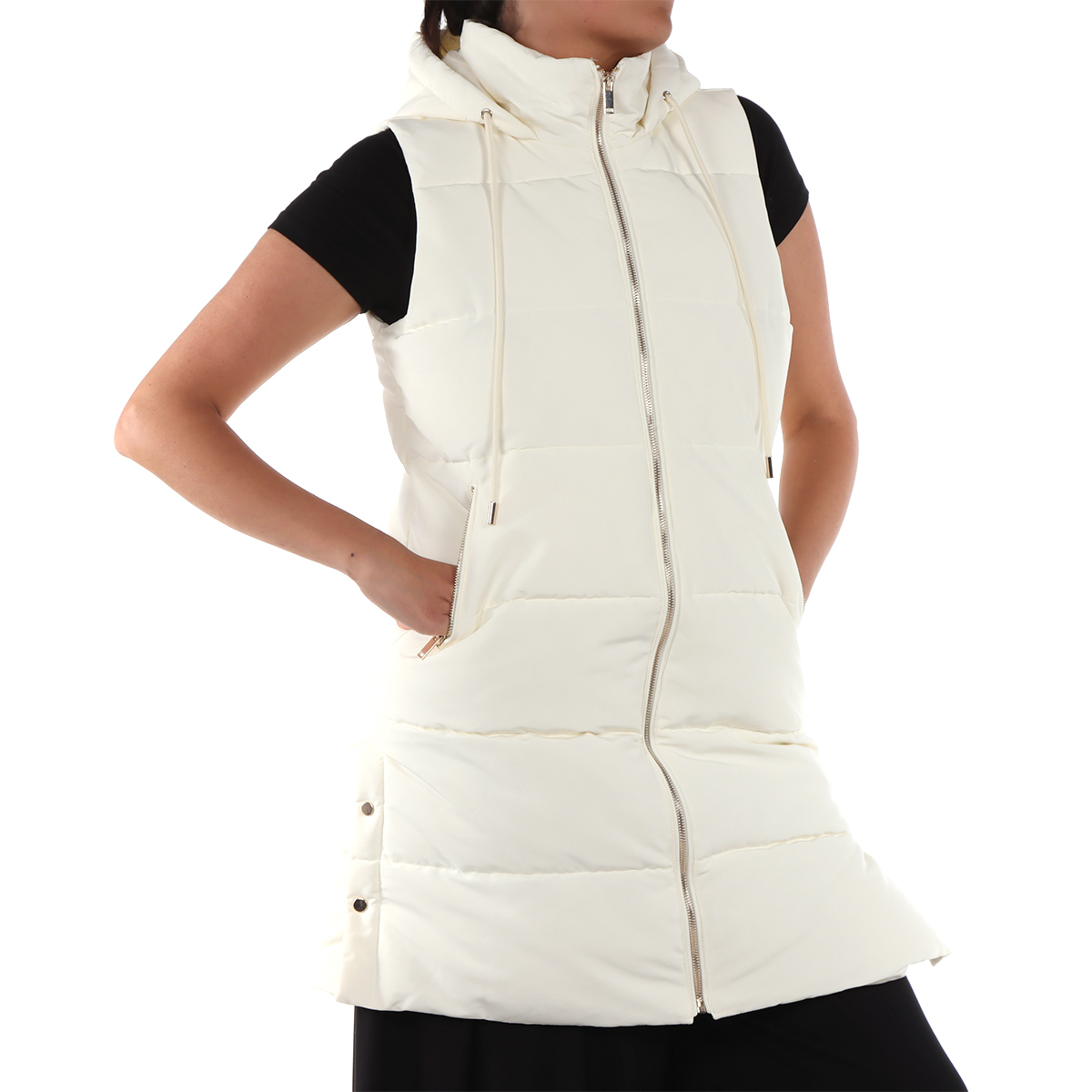 Chaleco Acolchado de Cuello Alto y Capucha Arqueology para Mujer image number null