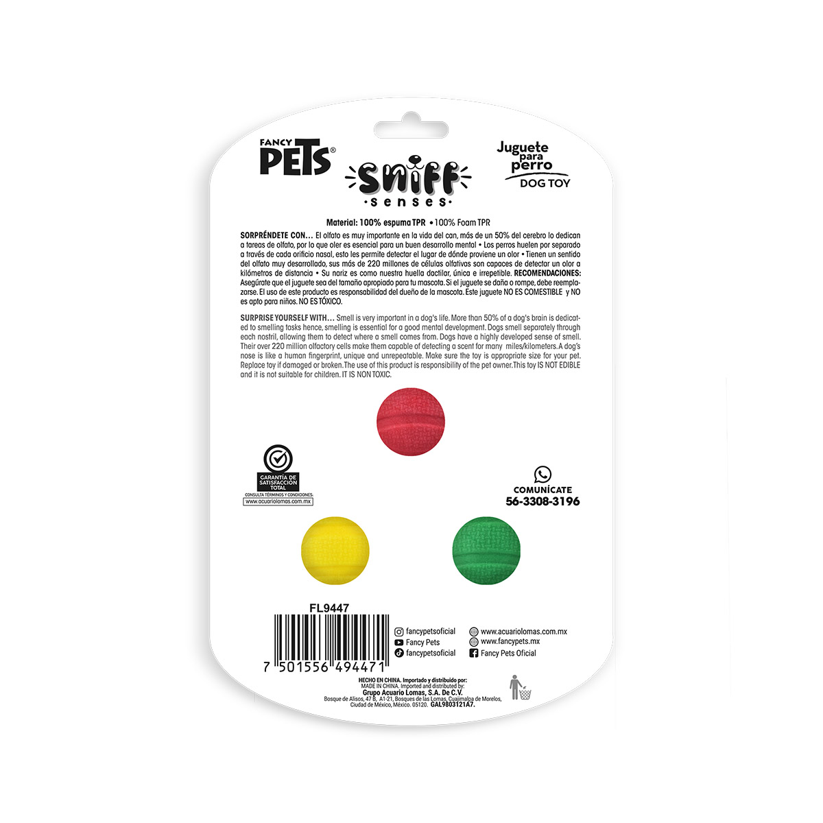 Set De 3 Pelotas Con Aroma Sniff 3 Piezas Fancy Pets image number null