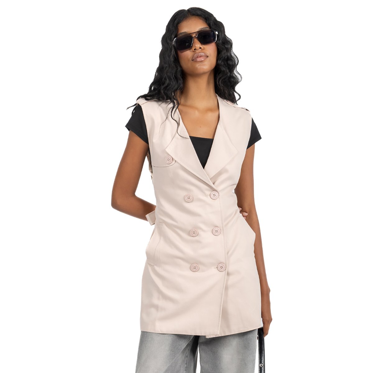 Chaleco Gabardina Cinta Forever 21 para Mujer Junior image number null