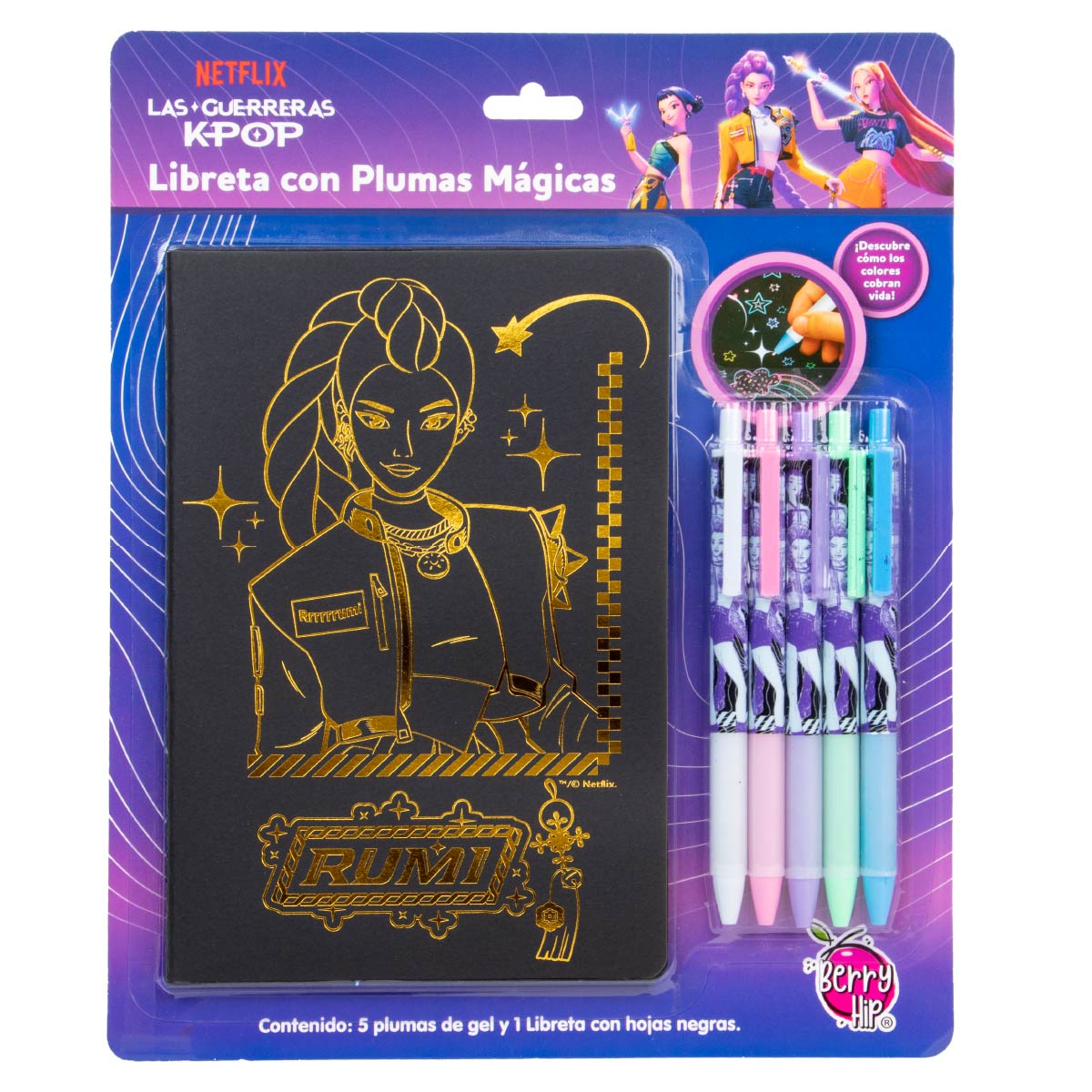 Set Libreta con Plumas M&aacute;gicas Neon Netflix Las Guerreras K-Pop image number null