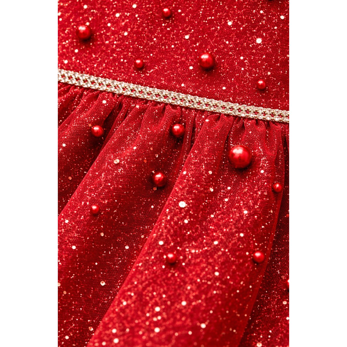 Vestido con Glitter y Perlas Pink Galery para Ni&ntilde;a image number null